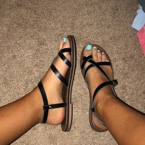 Black strappy sandals